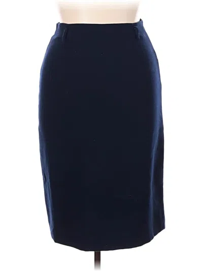 Pre-owned Leslie Fay Wool Skirt In Blue