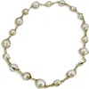 Leslie Paige Baroque Freshwater Pearl Necklace In Yellow Gold/ Pearl