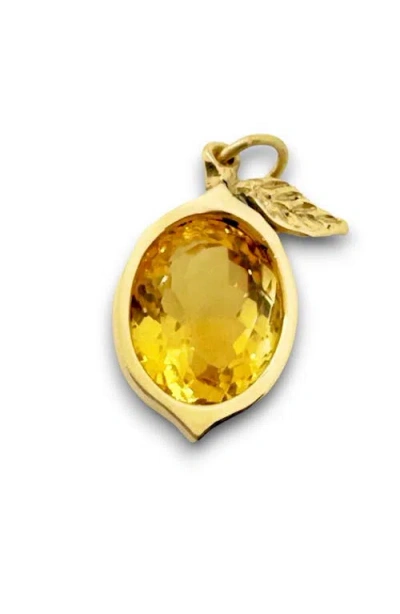 Leslie Paige Citrine Lemon Charm In Gold