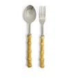 Les-ottomans Bamboo Serving Set In Yellow