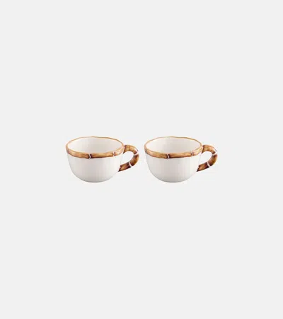 Les-ottomans Bamboo Set Of 2 Cappuccino Cups
