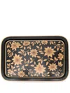 LES-OTTOMANS X BROWNS BLACK FLORAL-PRINT IRON TRAY