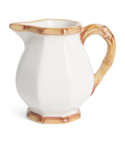 Les-ottomans Ceramic Bamboo Milk Jug In White