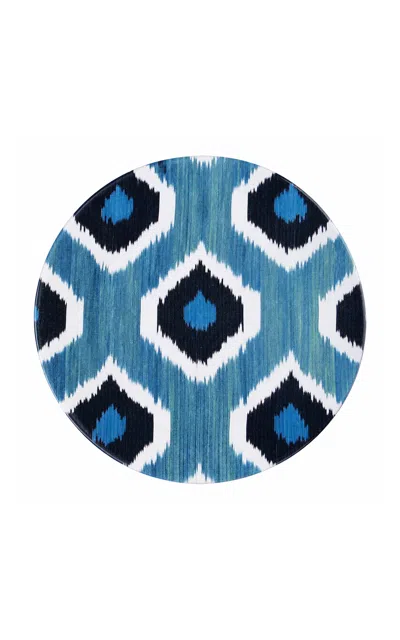 Les-ottomans - Ceramic Ikat Bread Plate - Blue