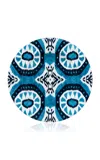 Les-ottomans - Ceramic Ikat Dinner Plate - Blue In Blue