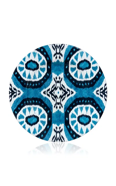 Les-ottomans - Ceramic Ikat Dinner Plate - Blue