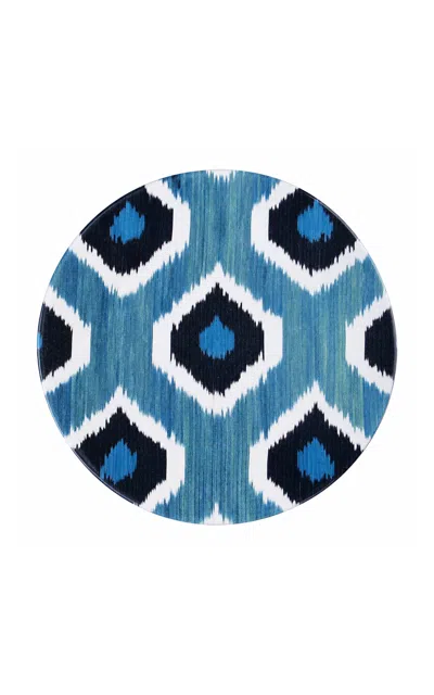 Les-ottomans - Ceramic Ikat Dinner Plate - Blue