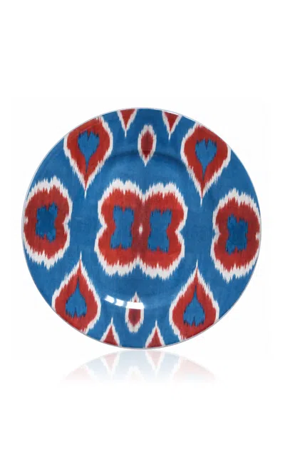 Les-ottomans - Ceramic Ikat Dinner Plate - Multi