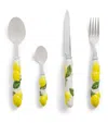 Les-ottomans Ceramic Lemon 12-piece Cutlery Set In Yellow
