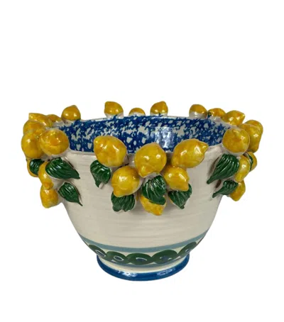 Les-ottomans Ceramic Lemon Salad Bowl In Multi