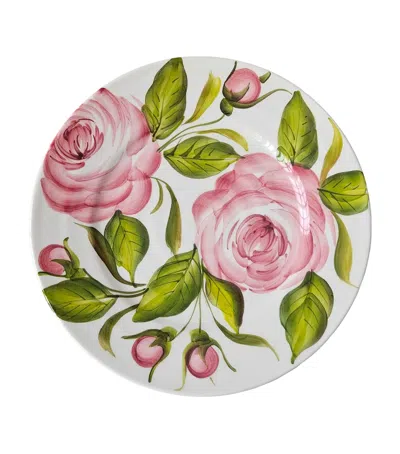 Les-ottomans Ceramic The Roses Salad Plate In Multi