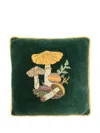 Les-ottomans Embroidered Velvet Cushion (50cm X 50cm) In Green
