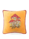 Les-ottomans Embroidered Velvet Cushion (50cm X 50cm) In Yellow
