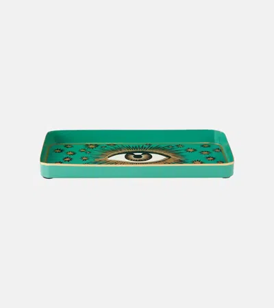 Les-ottomans Eye Iron Tray In Green