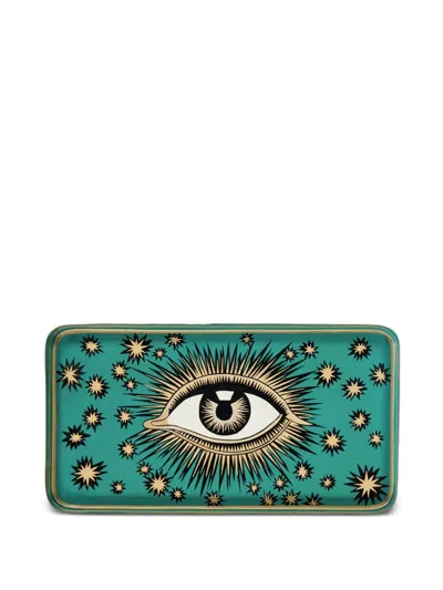 Les-ottomans Eye Star-motif Tray In Green