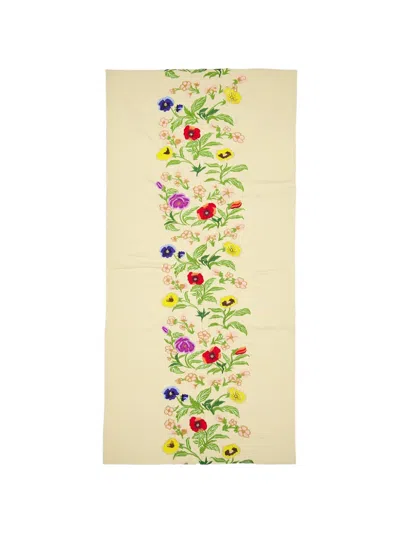 Les-ottomans Flower Embroidered Tablecloth In Multi