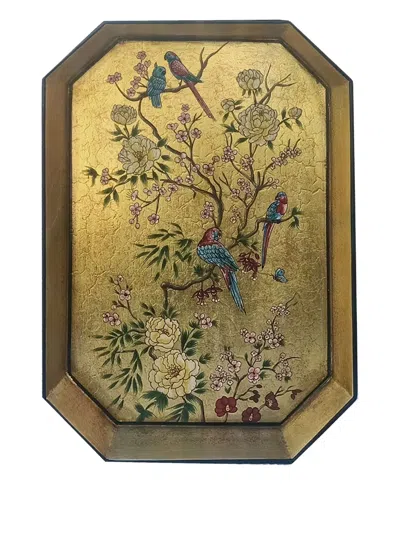 Les-ottomans Hand-painted Tray (30cm X 43cm) In Gold
