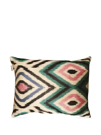 Les-ottomans Ikat Geometric Pattern Decorative Cushion