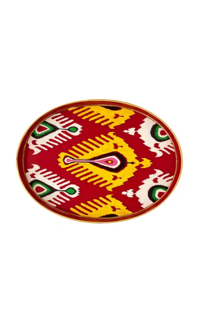 Les-ottomans - Ikat Hand-painted Decorative Iron Tray - Multi