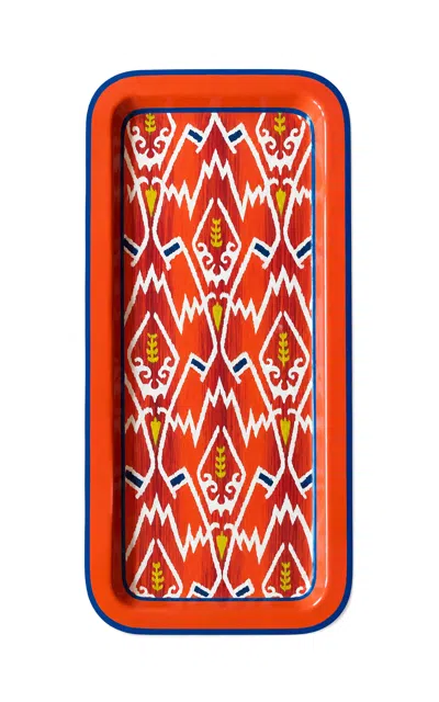 Les-ottomans - Ikat Hand-painted Decorative Iron Tray - Multi