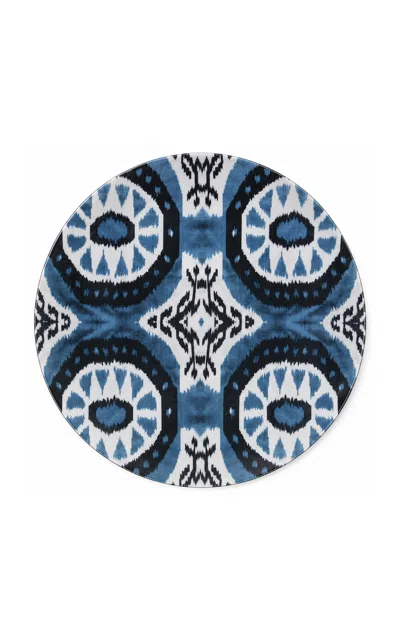Les-ottomans - Ikat Porcelain Charger Plate - Blue