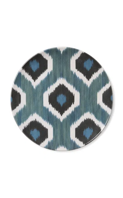 Les-ottomans - Ikat Porcelain Charger Plate - Blue
