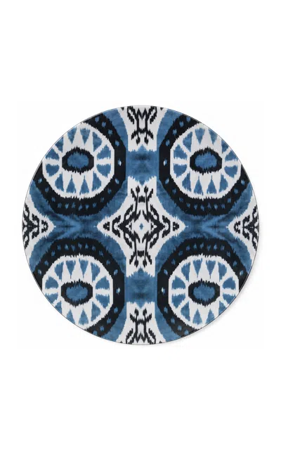 Les-ottomans - Ikat Porcelain Dinner Plate - Blue