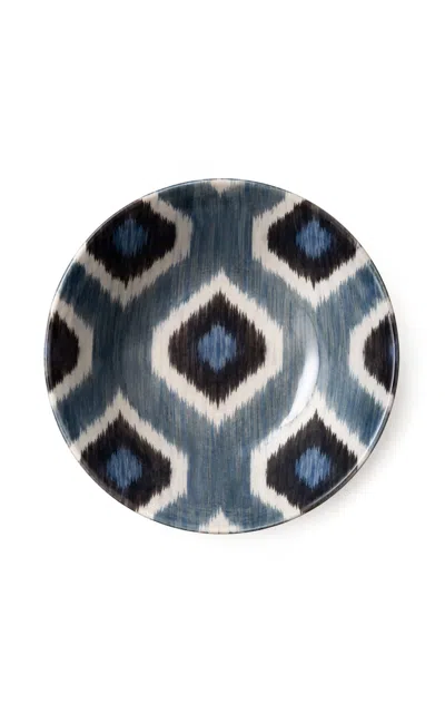 Les-ottomans - Ikat Porcelain Dinner Plate - Blue