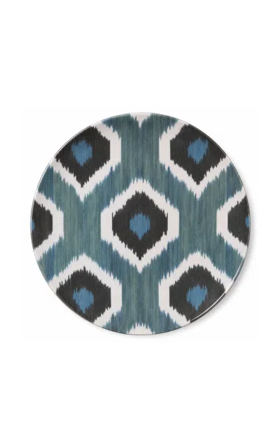 Les-ottomans - Ikat Porcelain Salad Plate - Blue