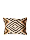 Les-ottomans Ikat-pattern Cushion In Brown