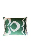 Les-ottomans Ikat-pattern Cushion In Green