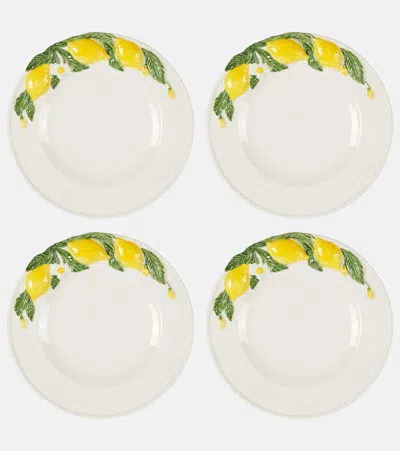 Les-ottomans Lemon Set Of 4 Dinner Plates