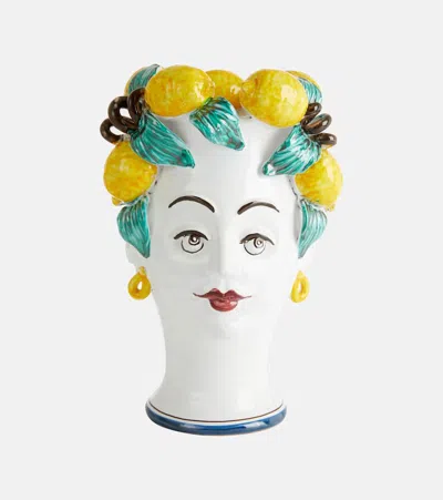 Les-ottomans Lemon Woman Ceramic Vase In Multi