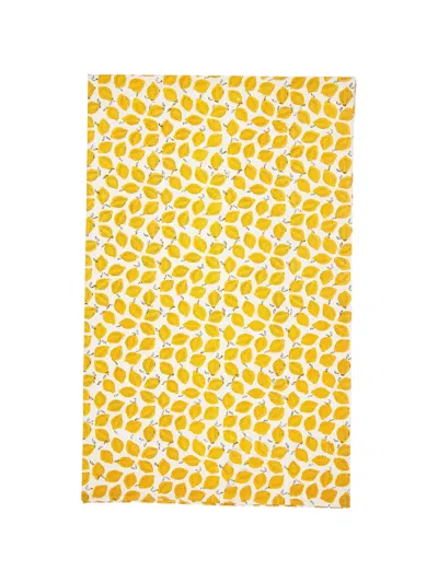 Les-ottomans Lemon-print Tablecloth In Yellow