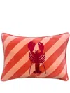 Les-ottomans Lobster Striped Cushion (60cm X 40cm) In Orange