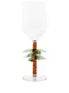 Les-ottomans Brown Palm Tree Glass In Neutrals