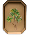 Les-ottomans Palms Iron Tray In Gold