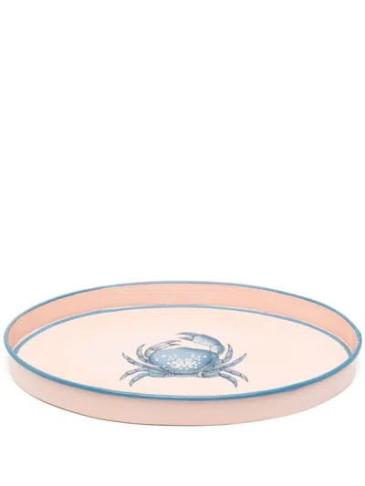 Les-ottomans Pink Fauna Crab Iron Tray