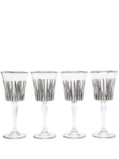 Les-ottomans Platinum Wine Glasses Set (set Of Four) In Silber