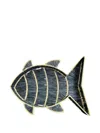Les-ottomans Raffia Fish Basket In Blue