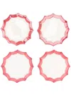 Les-ottomans Stars Plates (set Of Four) In White