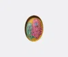 Les-ottomans Peacock Feather Oval Tray In Multicolor