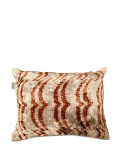 Les-ottomans Silk Velvet Cushion (50cm X 40cm) In Brown