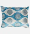 Les-ottomans Silk Velvet Cushion In Multicoloured