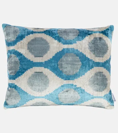 Les-ottomans Silk Velvet Cushion In Multi