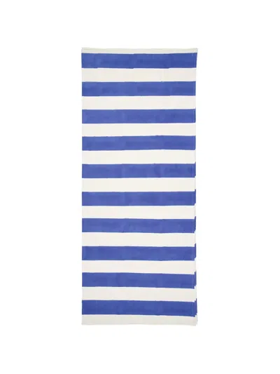 Les-ottomans Striped Block-print Tablecloth In Blue