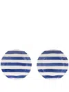 Les-ottomans Striped Ceramic Plate (set Of Two) In Blue