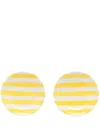 Les-ottomans Striped Ceramic Plate (set Of Two) In Yellow