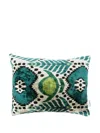 Les-ottomans Velvet Cushion (40cm X 50cm) In Blue