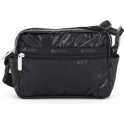Lesportsac Candace Convertible Nylon Crossbody Strap In Black Shine